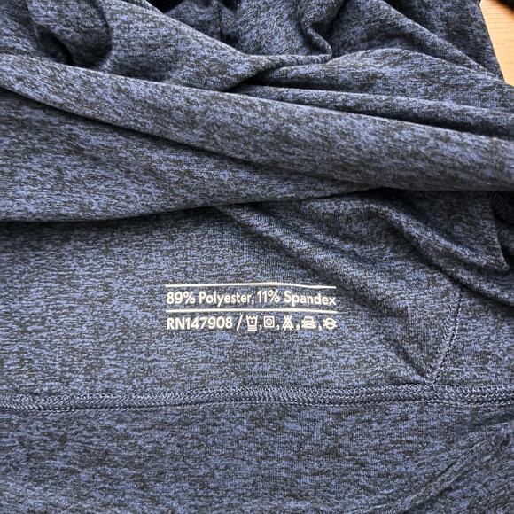 Outdoor Voices Hoodie Soft Cloud Knit Navy Thumb Holes Kangaroo Pocket Popover - Picture 10 of 13